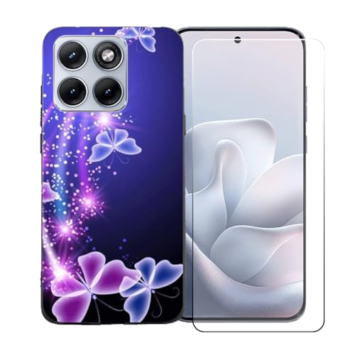 CongJiaLingXi�P�[�X�K�p�� Motorola Edge 70 Fusion (6.78") + �������ꂽ�K���X�X�N���[���v���e�N�^�[�A�_��ȃV���R�[���V�F���o���p�[TPU�ی�J�o�[�̂���,BST7