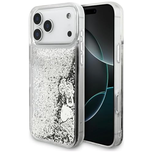 Coque Guess iPhone 17 Pro Max antichoc à paillettes liquides argent