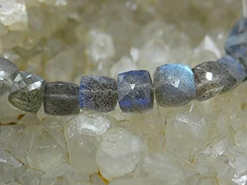 Labradorite bleue flash cubes facettés 6mm LKBEADS pierres naturelles haut de gamme