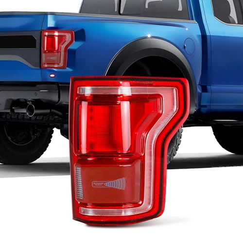 AutoVigor LED Tail Light Compatible With F150 2015 2016 2017 with Blind Spot Original Cars Rear Brake Light,Replace Red Taillight Assembly with Bulb & Harness, Turn Signal Tail Lamp (Passenger Side)