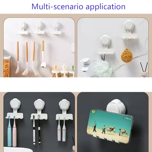 Suweiyuanshiyi 3PCS Razor Holder for Shower,White Suction Cup Holder for Shower Wall,Toothbrush、Hooks for Bathroom and Towel, Razor Hanger for Men and Women, Removable, Waterproof, Round-Shaped by suweiyuanshiyi - Image 3