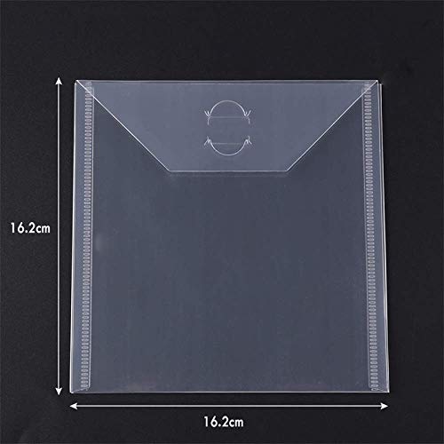 10PCS Large Stamp & Dies Storage Pockets Transparent Plastic Seal Bags Storage Case for Cutting Dies Stencil Background Card Paper Album Stamp Crafts for DIY Scrapbooking Paper Craft Suqare Shape