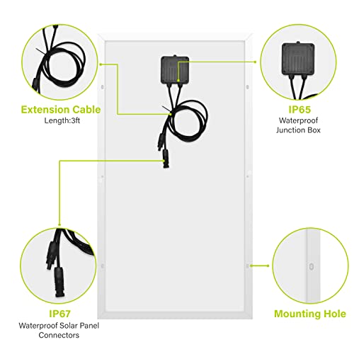 Newpowa 100 Watts Monocrystalline 100W 12V Solar Panel High Efficiency Mono Module Rv Marine Boat Off Grid (100W New) #TOP2