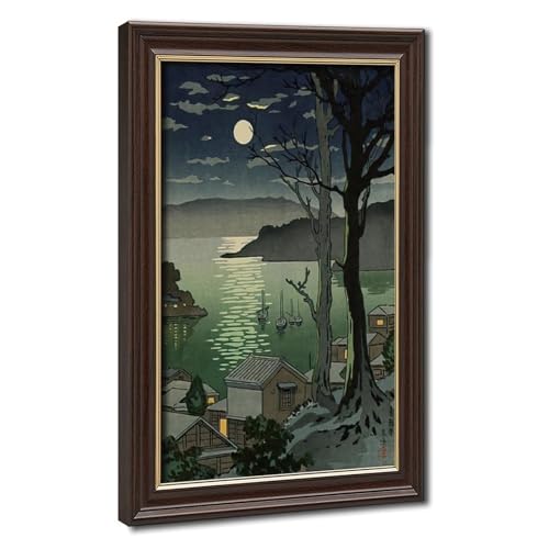 Tableau de nuit Maizuru Harbor Tsuchiya Koitsu pour salon zen de 20x30 cm