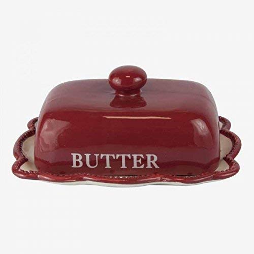 Q&Q Q&Q 2891906 Large Red Ceramic Butter Dish Amazon.in Home & Kitchen