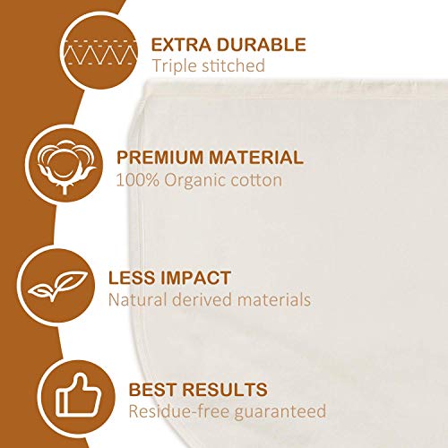 Fancymay FFIK-13 3 Pcs 12 Inchx12 Inch Nut Milk Bags - 100% Unbleached Cotton Cheesecloth, Reusable Food Strainer Colander thumb #2