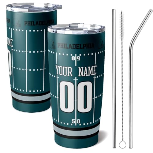 Image of ANTKING Philadelphia Tumbler 20 oz Travel Coffee Cup for Men Women Boy Custom Name Number Gifts