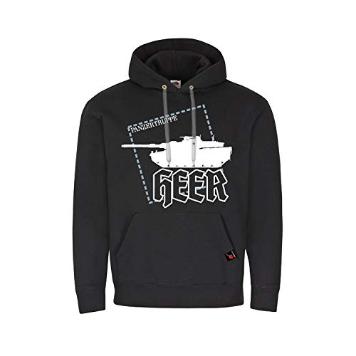 Sweat à capuche Leo 2A7 finitions premium imprimé char Leopard 2 Panzer BW Noir