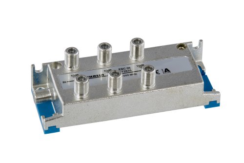 EBC 06 6-fach-Verteiler (F-Anschluss, 5-1000 MHz, Rückweg- und UHF-tauglich, TV, Kabel)