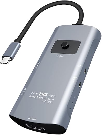 Tobo Type C to HDMI Audio Video Capture with Loop Adapter 4k HDMI in and HDMI Out 1080p USB C Video Capture Card with Loop.-TD-809HVC.