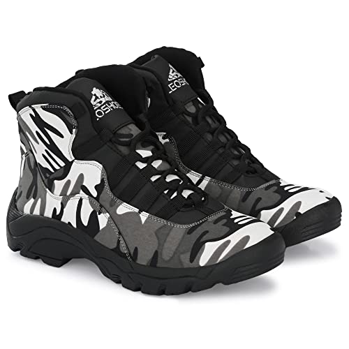 Image of Leo's Fitness Shoes Men's Hiking /Jungle Boots Lightweight Anti-Slip Outdoor Shoes Mid Top Ankle Hiker Trekking Work Boot Hiking & Trekking Shoes