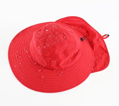 Image of Home Prefer UPF 50+ Mens Wide Brim Fishing Hat with Neck Flap Sun Hat for Men Women Sun Protection Cap