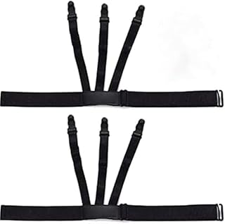 Circle M Pair of Men's Shirt Stays Garters: Non-Slip Locking Clamps Suspenders – Black