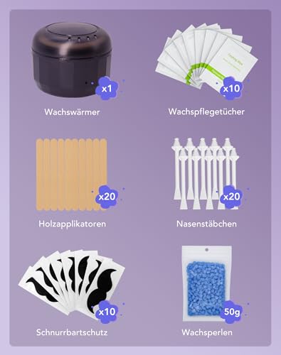 Nasenhaar Wachs, Mini Wax Nasenwachs-Set für Männer und Frauen tragbarer Nasenhaarentferner, Nase Waxing set mit Mini Wax Maschine, USB-Schnellwärmung, konstante Temperatur, Schwarz