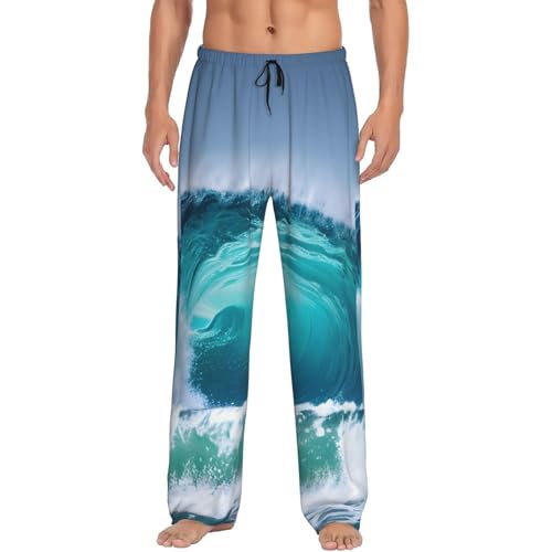 Pantalon pyjama vagues océan homme respirant matière premium