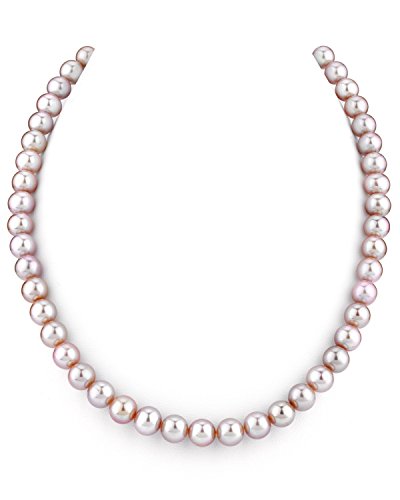 The Pearl Source 14K Gold 7-8Mm Aaaa Quality Pink Freshwater Cultured Pearl Necklace For Women In 16" Choker Length #TOP17