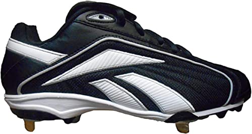 Reebok Ver FL M5 Low II - Tacos de béisbol, Negro/Blanco, 42 EU