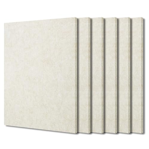 BXI Sound Absorber Acoustic Panels 40 x 30 x 0.9 cm, Pack of 6 High Density Acoustic Absorption Panels, Sound Absorbing Panels to Reduce Reverberation and Echo, Attachable Acoustic Panels for Wall
