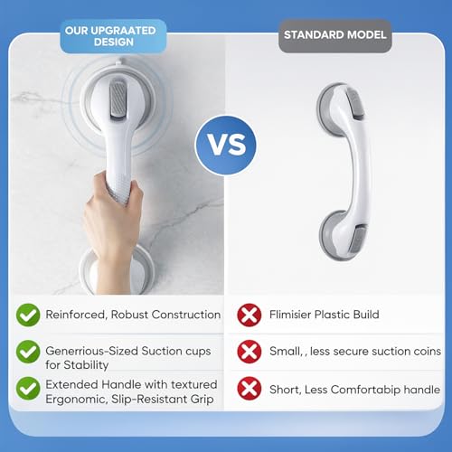 Grab Bars for Bathtubs & Showers, 16.5 Suction Cup Grab Bars
