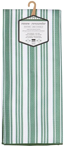 Image of Now Designs Elm Green Recycled Microfibre Dishtowel, W18 x L28in, Soft & Versatile Kitchen Towel
