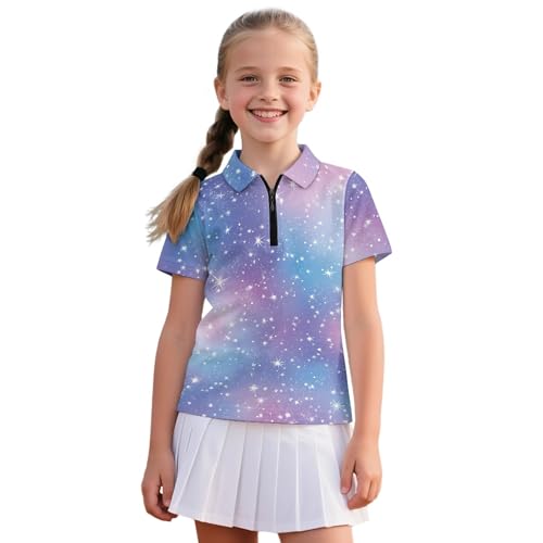 Haut de tennis manches courtes filles 11-12 ans léger motif étoiles
