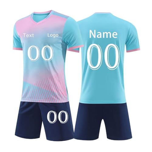 Maillot de Foot Enfant Personnalisé avec Nom Numéro Logo Ensemble Short Tee Shirt Homme Garçon Maillot Personnalisable Tenues de Sport Survetement Foot Enfant...