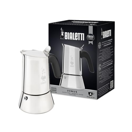 Bialetti New Venus 0007254/Cn, Koffiekan Voor 4 Koppen, Roestvrij Staal, 720 Gram