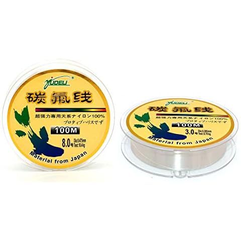 NUZAMAS Set aus 2 Angelschnur aus Fluorcarbon insgesamt 200m Cover