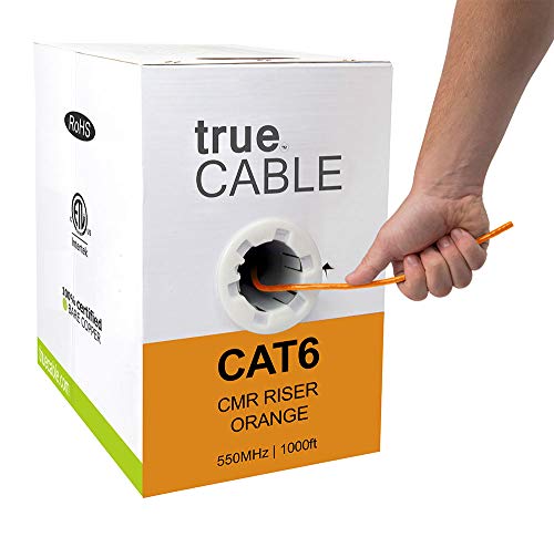 70% Off Everything trueCABLE Cat6 Riser (CMR), 1000ft, Orange, 23AWG 4 Pair Solid Bare Copper, 550MHz, ETL Listed, Unshielded Twisted Pair (UTP), Bulk Ethernet Cable 70% Off Everything trueCABLE Cat6 Riser (CMR), 1000ft, Orange, 23AWG 4 Pair Solid Bare Copper, 550MHz, ETL Listed, Unshielded Twisted Pair (UTP), Bulk Ethernet Cable