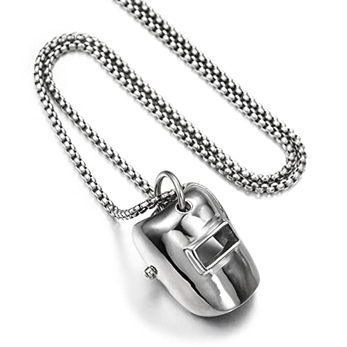 Hiphop Classic Welder Mask Pendant Necklaces for Welding Artisan Fashion Jewelry 27.5\" - Thumbnail 6