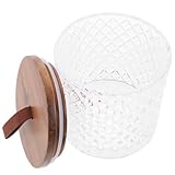 PHENOFICE Recipiente De Vidrio Hermético De Madera Para Té Azúcar Y Dulces 600ml