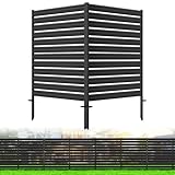 2 Panels No-Dig Metal Privacy Fence Screen, 38' H × 42' W Outdoor Air Conditioner Fence, Rustproof AC Unit Cover to Hide Trash Bins, Pool Equipment Enclosure, Decorative Garden, Patio & Backyard