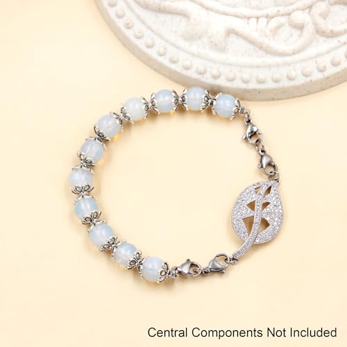 Image of Interchangeable DIY Semi-Finished Medical Alert Bracelet - 8mm Natural Stone Bead Adjustable Dual-Use Bracelet - YA5062