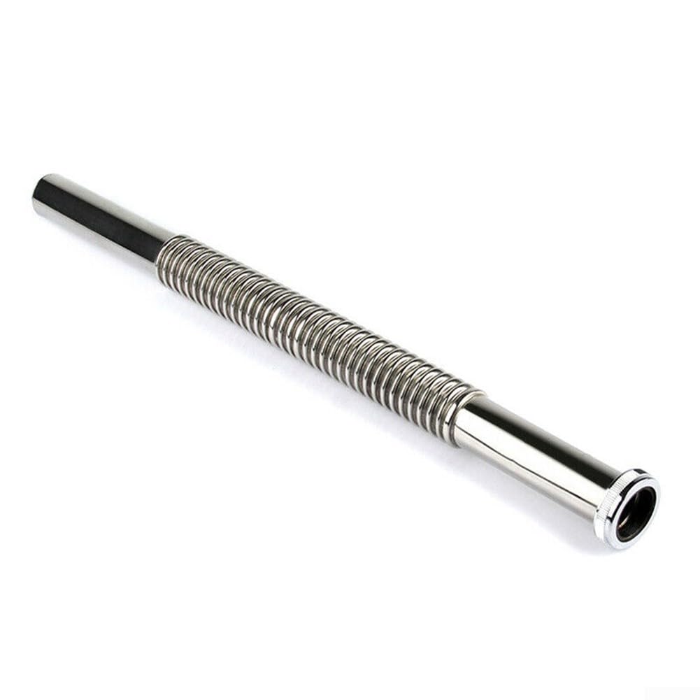 Tubo di scarico flessibile per lavandino, 80 cm, in acciaio inox, per bagno, cucina, impianto idraulico