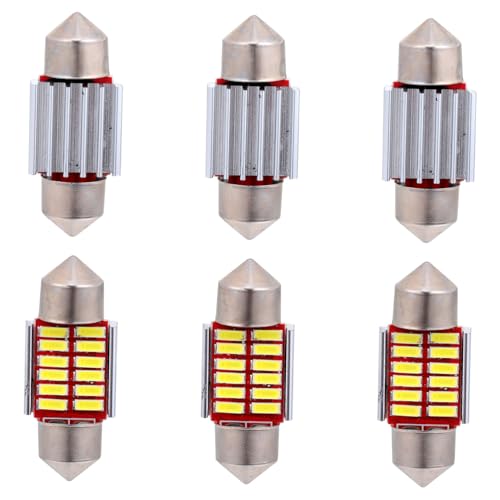 TOPPERFUN 6piezas Bombillas Led Para Coche Tipo Festón De Bombillas De Xenón Para Luces De Matrícula Luces De Guirnalda Iluminación Interior De Coche