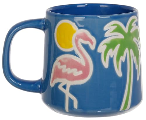 Taza artesanal Cape Shore 16oz esmaltada con diseño flamingo miniatura 2