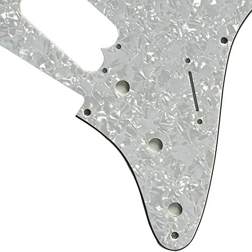 Pasuje do Fender 8 Screw Stratocaster Strat Single Coil Pickup Style Pickguard gitarowy (4-warstwowa biała perła)