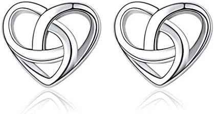 925 Sterling Silver Celtic Knot Earrings For Women Gold/Rose Gold Plated Irish Protection Jewelry Hypoallergenic Earring(with Gift Box)