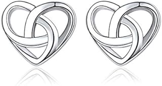 925 Sterling Silver Celtic Knot Earrings For Women Gold/Rose Gold Plated Irish Protection Jewelry Hypoallergenic Earring(with Gift Box)