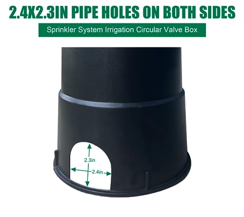 Natotela 12 Sets Durable PP Valve Boxes-Anti Slip 6 In Circular Sprinkler Valve Box, Plastic Round Irrigation Valve Box for Garden Yard Outdoor Lawn Grassland Ground Farm,Green&Black Water Meter Box - Thumbnail 4