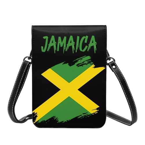 Forever Jamaica Jamaican Flag Leather Crossbody Phone Purse for Women Cute Wallet Bags Lightweight Mini Sling Bag4