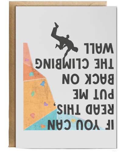 Hippowarehouse If You Can Read This, Put Me Back On The Climbing Wall Personalised Card A5 with envelope for him for her Funny Cards for Men and Women Blank inside option
