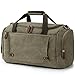 AC Wand  günstig Kaufen-Virklyee Reisetasche aus Segeltuch 40L Vintage Reisetasche Großen Kapazität Wochenend Tasche, Retro Leinwand Seesack Geeignet für Reisen, Camping, Sport, Geschäftsreisen (Militärgrün)