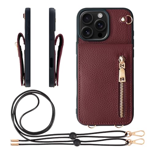 HANATORA for iPhone 16ProMax �P�[�X �{�v �X�}�z�P�[�X �X�}�z�V�����_�[ �J�[�h�|�P�b�g �X�^���h �V�����_�[�X�g���b�v �t�� �V�������N�J�[�t���U�[ �R�C���P�[�X ���K���� ���C�� SCPGGZ-16ProMax-Wine