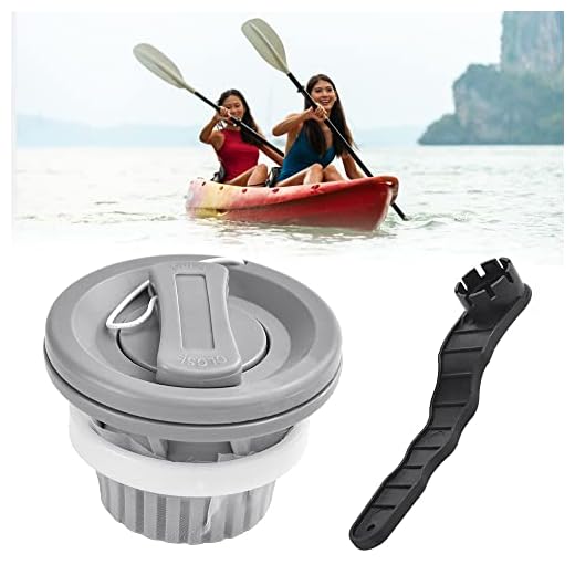 WENRERO Boots Luftventil Schlauchboot Ventil Sup Adapter PVC Luftventil Doppelt Verschluss Ersatz Floßventil mit Luftventil Schlüssel Sup Ventil Grau Bootsventil SUP Ventil für Kajak, Schlauchboot
