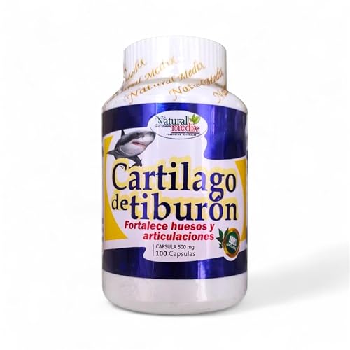 Natural medix Cartilage Joint Support Supplement with Glucosamine Collagen & Magnesium 100 Caps - Cartlago de Tiburon