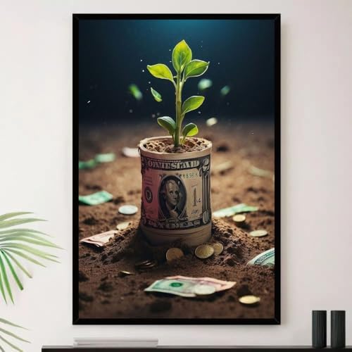 Genérico, Quadro Dinheiro Investimento Colheita Decorativo A4 23x33cm