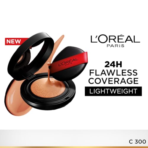 Image of L'Oreal Paris Infallible Cushion Foundation, 24Hr Full Coverage, Glass-skin finish, No Oxidation, Shade 300, 11g