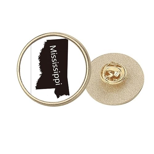 Broche ronde en métal doré carte des États-Unis taille M pour veste