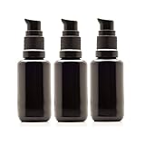 Infinity Jars 30 Ml (1 fl oz) Black Ultraviolet Glass Push Pump Bottle 3-Pack